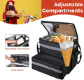 Large Insulated Food Delivery Bag, Expandable Cooler Backpack for Doordash Uber Eats, Reflective Strip Cup Holders, Reusable Pizza Carrier with Hand Straps, Bike Motorcycle Use