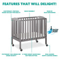 Dream on Me 3 - in - 1 Portable Crib Gray