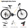 HILAND 26 in Mountain Bike, Mens and Womens Aluminum Frame MTB with 21 Speeds, Dis Brake, Hardtail Bicycle for Adults