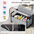 Tangkula 40 Gallon Outdoor Bench with Storage for Backyard
