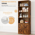 Furmax 1 Piece 4 - Shelf Farmhouse Bookcases 4 - Tier Bookshelf with Adjustable Shelves&Doors, Storage Cabinet for Home Living Room, Kitchen, Office, White