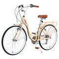 Aukfa 26" Cruiser Bike, 7 Speed Bicycle Hybrid Bikes for Women Girls Ladies, Arctic