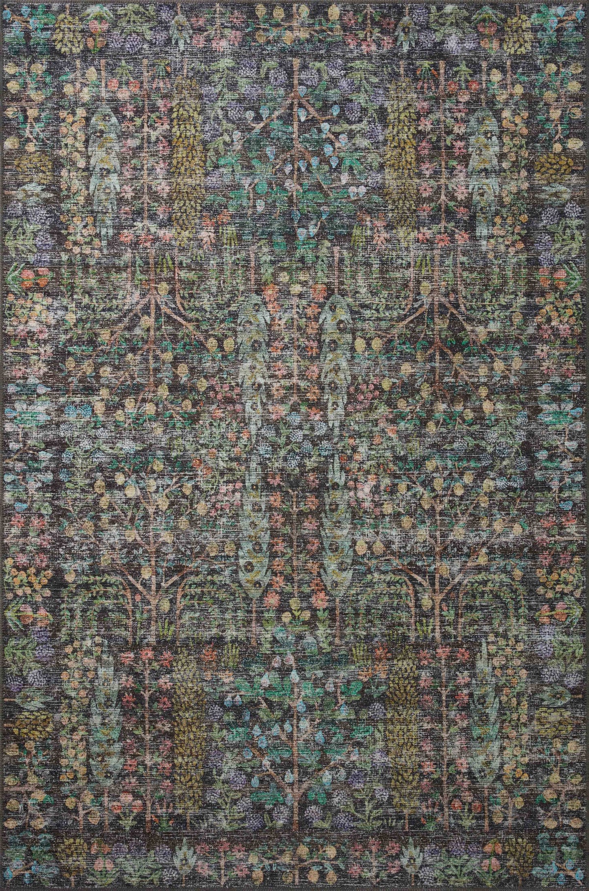 Rifle Paper Co. x Loloi 7'6" x 9'6" Charcoal Large Maison Grove (MAO-07) Area Rug
