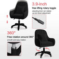 Home Office Chair Computer Chair with Mid - Back Upholstered Modern Tufted Computer Task Chair Swivel Height Adjustable Velvet Accent Chair.white