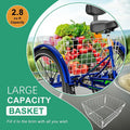 MOONCOOL Adult Tricycles with Rear Basket & Inflator, 24 26 in 7 Speed 3 Wheel Bikes, Three - Wheeled Bicycles Adult Trike with Backrest for Seniors, Women, Men