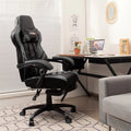 Ergonomic Gaming Chair Recliner with Footrest, Linkage Armrests & Lumbar Support, Big Wide High Back Swivel Video Gaming Office Computer Chair