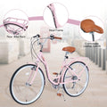 Aukfa 26" Cruiser Bike, 7 Speed Bicycle Hybrid Bikes for Women Girls Ladies, Arctic