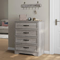 Holliwill 4 Drawer Dressers for Bedroom, Modern Wood Chest of Drawers Storage Cabinet for Living Room, Hallway, Gray