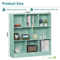 8 Cube Bookshelf with Base, 3 Tier Modern Mint - Green Bookcase, Standing Wide Bookshelves Storage Organizer Toy Shelf, Wood Display Children'S Book Shelves for Bedroom, Living Room, Nursery