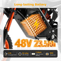 2000W Electric Dirt Bike for Adults Ridingtimes GT73 UL2849, Brushless Hub Motor, 18.2ah*2 Electric Bike with 25\ Tires Digital Screen Carbon Steel
