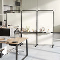 Costway 3 - Panel Room Divider with Storage Shelves 6FT Tall Folding Privacy Screen on Wheels Black