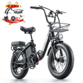 Electric Bike for Adults 20'', 800W UL2849 48V 32AH 110miles Long Range Ebike up to 30mph Full Suspension E - Mountain Bike 4.0 Fat Tire Off - Road, 2 Seats Outdoor Dual Disc Brakes Electric Bicycle