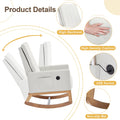 VECELO Rocking Chair Nursery Upholstered with Padded Seat