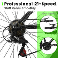 Aukfa 26" Mountain Bike for Men and Women, 21 - Speed High - Performance All - Terrain Bicycle with Dual V - Brakes, Green