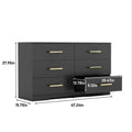 Kadyn Modern 6 Drawer Dresser Wood Cabinet, Dresser for Bedroom, Kitchen Storage Cabinet with Drawers, Chest of Drawers(Black)