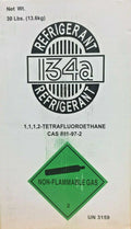 R134A, 134a - 30 lb Cylinder 1, 1, 1, 2 - Tetrafluoroethane AUTOMOTIVE