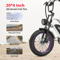 AMYET G60 Peak 1500W Electric Bike, 20" Fat Tire E - Mountain Bikes, 48V 20ah 32MPH Ebike for Adults Full Suspension UL2849