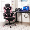 Ergonomic Gaming Chair Recliner with Footrest, Linkage Armrests & Lumbar Support, Big Wide High Back Swivel Video Gaming Office Computer Chair
