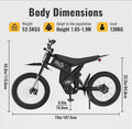2000W Electric Dirt Bike for Adults Ridingtimes GT73 UL2849, Brushless Hub Motor, 18.2ah*2 Electric Bike with 25\ Tires Digital Screen Carbon Steel