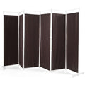 Spaco 6 - Panel Room Divider Folding Privacy Screen, Privacy Screen with 7 Large Adjustable Foot Pads and 2 Support Tubes, Room Divider for Indoor As Home, White