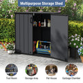 Tangkula 175 Gallon All-Weather Outdoor Storage Box with Lockable Door & Removable Shelf