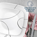 Corelle Simple Lines 12 - Piece Square Glass Dinnerware Set (Service for 4)