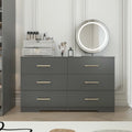 Kadyn Modern 6 Drawer Dresser Wood Cabinet, Dresser for Bedroom, Kitchen Storage Cabinet with Drawers, Chest of Drawers(Black)