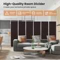 Spaco 6 - Panel Room Divider Folding Privacy Screen, Privacy Screen with 7 Large Adjustable Foot Pads and 2 Support Tubes, Room Divider for Indoor As Home, White