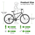 POWANLI 26" Mountain Bike for Women, 21 Speeds Mountain Bicycles with Dual Disc Brakes and 100mm Front Suspension, Pink(Gift)