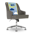 Serta Leighton Home Office Desk Chair Chrome Nailheads Twill Fabric Lilac Purple