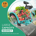 MOONCOOL Adult Tricycles with Rear Basket & Inflator, 24 26 in 7 Speed 3 Wheel Bikes, Three - Wheeled Bicycles Adult Trike with Backrest for Seniors, Women, Men