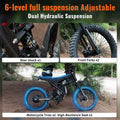 2000W Electric Dirt Bike for Adults Ridingtimes GT73 UL2849, Brushless Hub Motor, 18.2ah*2 Electric Bike with 25\ Tires Digital Screen Carbon Steel