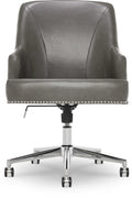Serta Leighton Home Office Desk Chair Chrome Nailheads Twill Fabric Lilac Purple