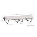 Riverbay Furniture Metal Folding Bed with Memory Foam Mattress in Beige
