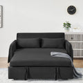 Convertible Sofa Bed, 3 in 1 Sleeper Sofa with 2 Pillows and Adjustable Backrest for Living Room Office, Black