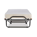 Riverbay Furniture Metal Folding Bed with Memory Foam Mattress in Beige