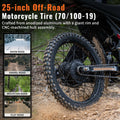 2000W Electric Dirt Bike for Adults Ridingtimes GT73 UL2849, Brushless Hub Motor, 18.2ah*2 Electric Bike with 25\ Tires Digital Screen Carbon Steel